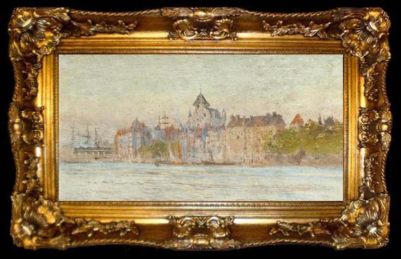 framed  William Lionel Wyllie A Castle by a Lake, ta009-2